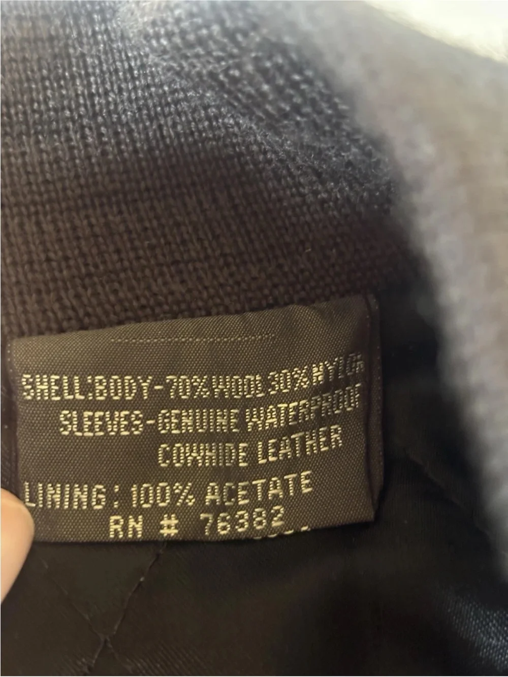 NWT Timberland Wool Leather Bomber Jacket Men XL Gray Black Vintage